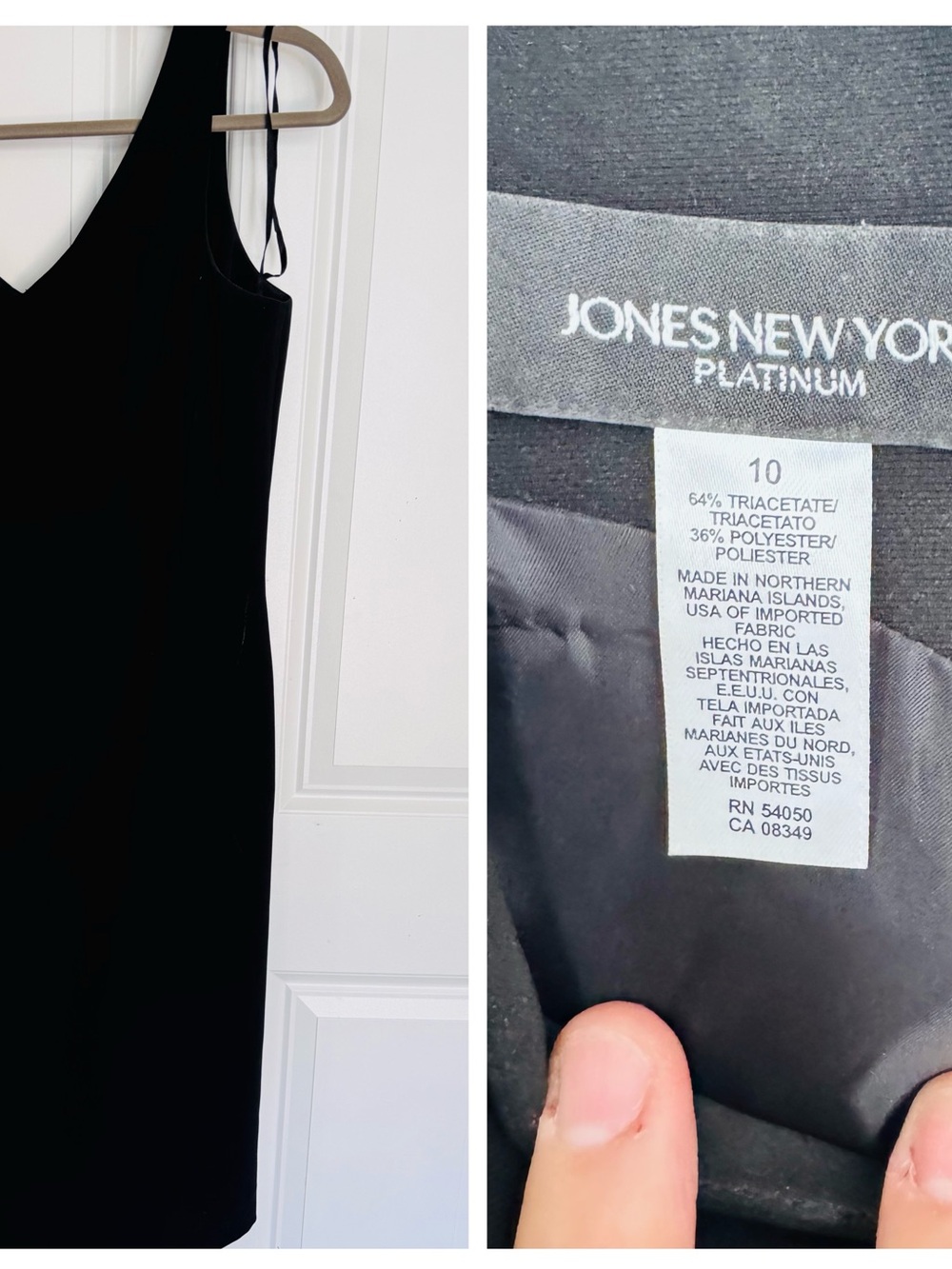 Jones New York Black Slip Dress with Adjustable Straps